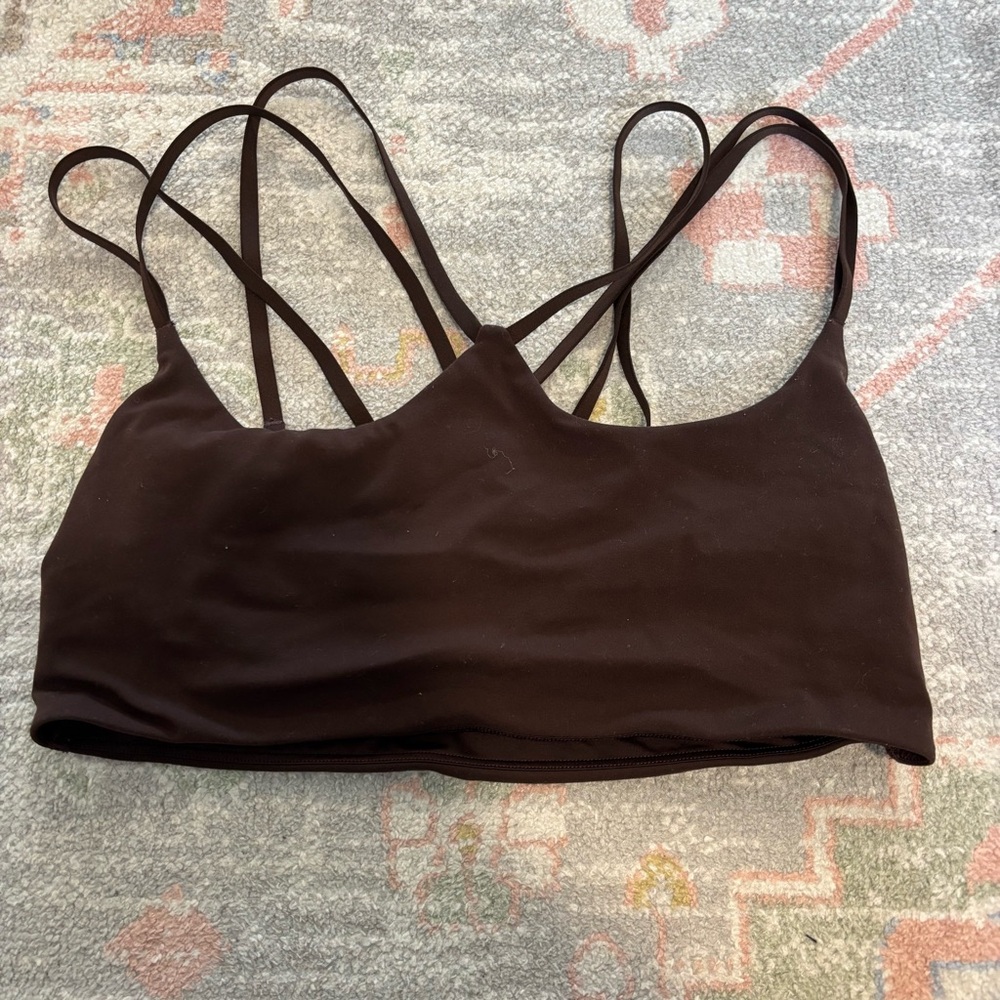 Strapping brown lulu sports bra size 10